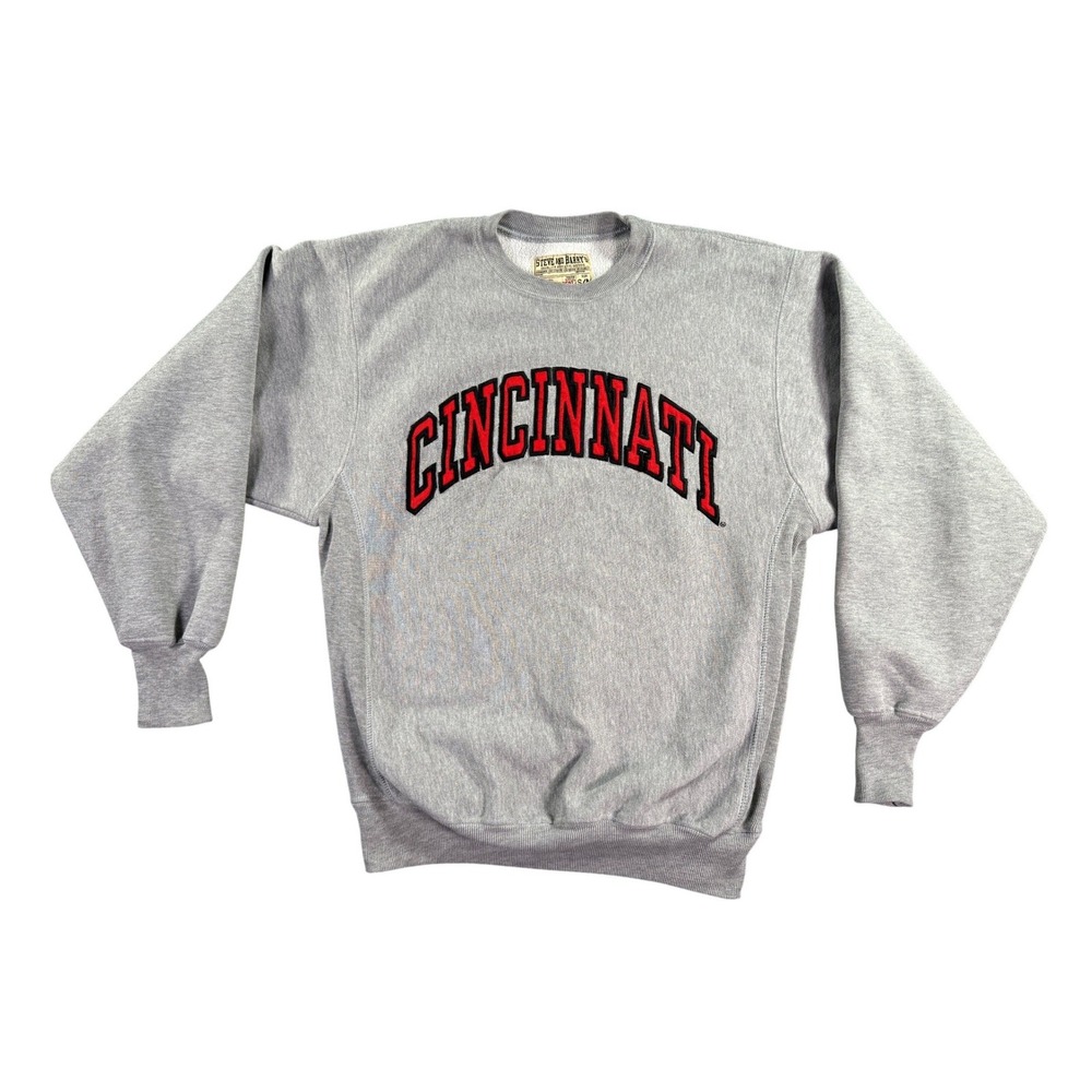 Steve and Barrys Cincinnati Sweatshirt Mens S/M Gray Crewneck Heavyweight Fleece